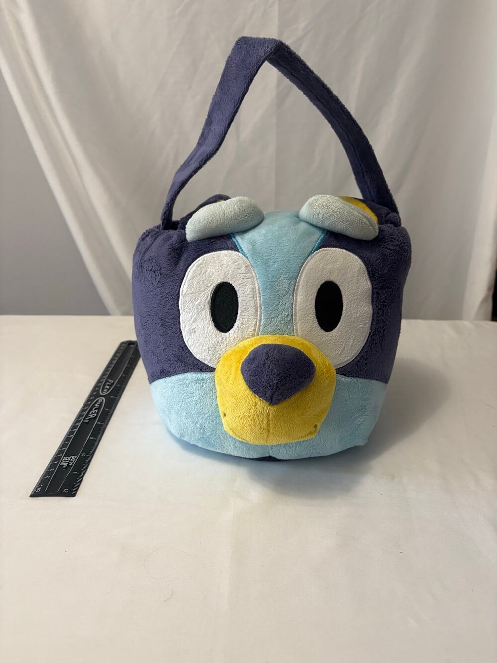 Bluey Plush Bucket Easter Basket Trick or Treat Tote Bag Stuffed Dog Toy